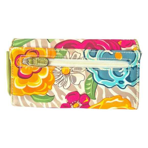 Jeun Bang Multi-coloured Floral French Clutch Wallet Snap Closure - Picture 2 of 6